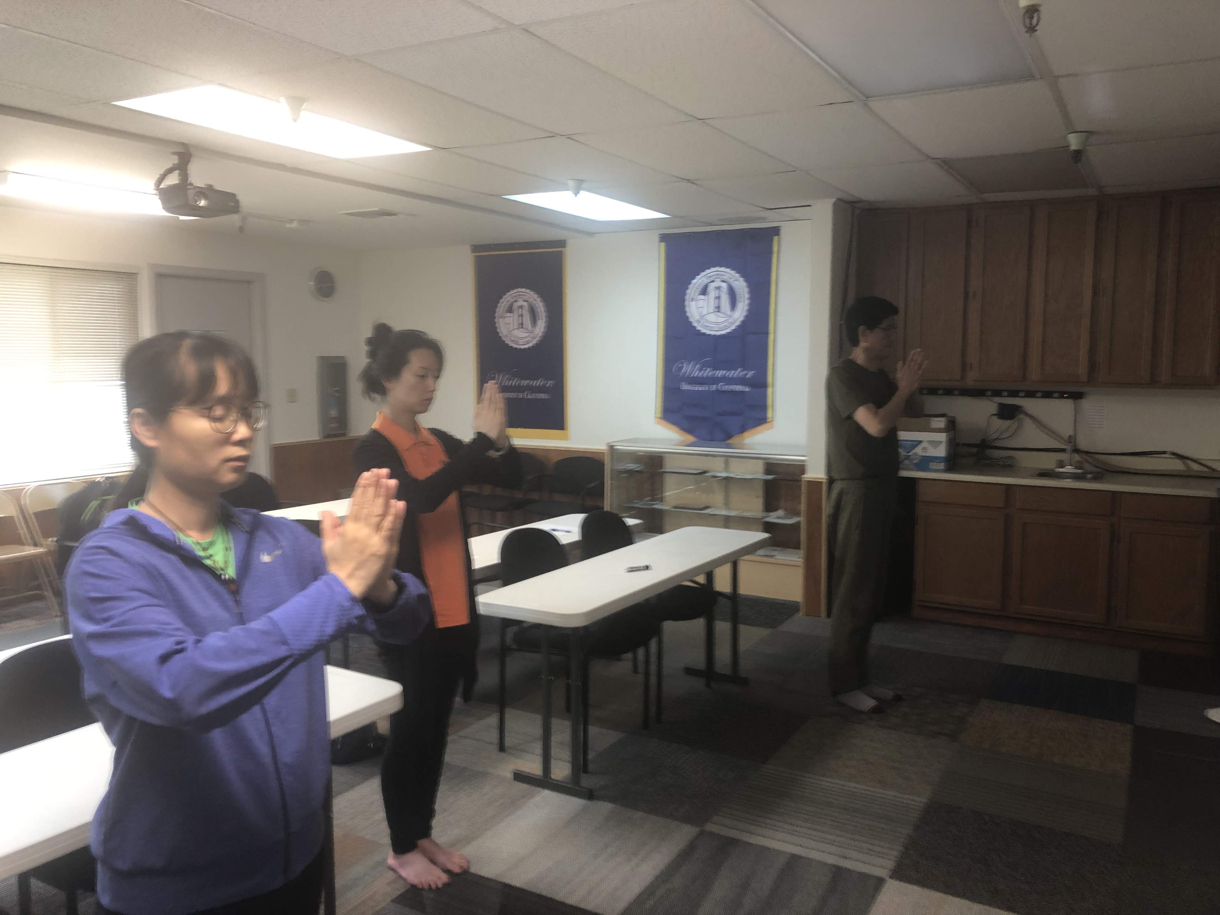 Qigong club at Whitewater University in California — practice 2